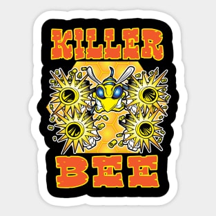 Killer Bee with Guns Sticker